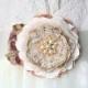 Rustic Bridesmaid Dress Fabric Flower Pin and Sash