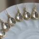 10% OFF SET OF 2 Wedding Jewelry Bridesmaid Earrings Bridesmaid Jewelry - Crystal Earrings Clear Gold Teardrop Earrings - Bridal Earrings