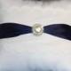 Navy Ring Bearer Pillow, Satin Ring Bearer Pillow, Bridal Accessory, Wedding Accessory, Black/ White Ring Pillow, Your Choice Ribbon Color
