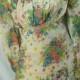 Gauze Sheer Cotton Meadow Wedding Dress Sweet buttercream and Floral Bouquets Empire Maxi Dress sz SM 32 34