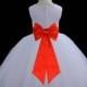White Flower Girl dress tie sash pageant wedding bridal recital children tulle bridesmaid toddler elegant sizes 12-18m 2 4 6 8 10 12 