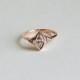 Rose Gold Diamond Engagement Ring, Three Stone Engagement Ring, Marquise Diamond Ring, 18k Solid Gold