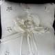 Ivory Wedding Ring Pillow Bearer with Pearls