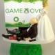 Funny Wedding Cake Topper BALD Custom GAME OVER Video Gamer Xbox One/PS4 Awesome Groom's Cake