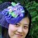 Ready to ship today! Purple fascinator lavender veil wedding hat SMILING LILY 2