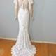 Vintage Lace WEDDING Dress, Crochet Lace Wedding Dress, Hippie Boho WEDDING dress, Beach Wedding Dress Sz Medium