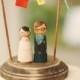 Custom HandPainted Rustic Wedding Cake Topper and Decoration Piece - Made to Order