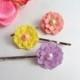 Flower bobby Pins Daisy hair pins Floral barrette Spring hair accessories Colorful hair clips Bridal Flower girl