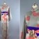 SALE - Vintage Kimono / Silk Kimono Robe / Dressing Gown / Long Robe / Wedding Lingerie / Downton Abbey / Art Deco Kimono / Silver Kimono