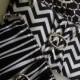 Bridesmaid Wedding Package (Set of 2,3, 4, 5, 6, 7, 8, 9) Black & White Clutches, Dozens of Fabrics, Monogramming and Message Tags Available