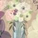 Watercolor mason jar baby breath, anemone, cream rose, hellebores, bouquet florals, clip art, eucalyptus, rustic wedding, invitation
