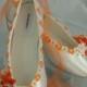 Wedding Flat Shoes Tangerine trimmed, other colors available