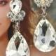 Bridal Earrings Wedding Earrings Wedding Jewelry Bridal Jewelry Vintage Inspired Earrings Pearl Drop Crystal Bridal Earrings Style-588b
