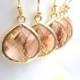 15% OFF Champange Earrings, Peach Earrings, Wedding Bridal Bridesmaid Jewelry Christmas Gift /Blush Earrings Gold Peach Pink drop Jewelry