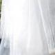Lovely vintage bridal wedding veil, wrapped faux pearl and sequin headpiece, tulle veil with faux pearls, ivory and white, 1950's-'60's era