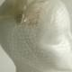 Ivory feather wedge veil - birdcage nose veil - feather clip bridal veil