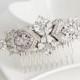 Bridal Comb Crystal Hair Comb Rhinestone Headpiece Wedding Hair Accessories Swarovski Veil Clip GENOA DELUXE