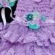 Lavender aqua lace dress,sash headband SET,Toddler Dress,girls dress,Flower girl dress,First/1st Birthday Dress,girls photo outfit