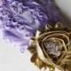 Twinkle Twinkle Little Star - Gold Star Headband - Purple Feather Hair Piece - Star Photography Props - First Birthday Cake Smash - Glitter