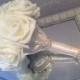 HOLLYWOOD glam bridal brides / bridesmaid bouquet with bling gem brooch handle