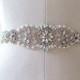 Bridal Vintage Beaded Crystal, Pearl sash. Rhinestone Applique Wedding Belt. Bride Sash.  CALLISTA