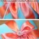 Romantic Satin Elite Ring Bearer Pillow...You Choose the Colors...SET OF 2...shown in turquoise/guava coral 