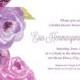 INSTANT DOWNLOAD Bridal Shower Invitations, Floral Invitation, Bridal Shower Invitations, Purple Floral Invites, Wedding Bridal Shower