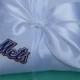 Wedding Ring Bearer Pillow, Flower Girl Basket, Bridal Garter Set - New York Mets NY Baseball Themed