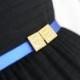 Royal Blue belt - Gold Belt - Bridesmaids Belt - wedding belt - Stretch Belt - Skinny Belt - Evening Dress Belt - Something Blue - Gold duck