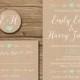 Rustic Wedding Invitation Suite, Response Card, Monogram - PRINTABLE files - garden wedding, rustic wedding, kraft paper, arrows - Emily