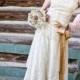 Vintage Handmade Bridal Gown Wedding Dress Lace Corset Top