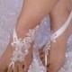 Free ship ivory  Beach wedding barefoot sandals shoes prom party bangle beach anklets bangles bridal bride wedding glove