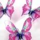 20 So Pretty Pink Stick on Butterflies, Wedding Cake Toppers, Butterfly Cake Decorations 3D Wall Art