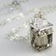 Smoky Quartz Pendant, Gray Swarovski Crystal Cube Necklace, Sterling Silver, Bridesmaid Wedding Handmade Jewelry Bridal Party Gift
