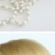 Pearl Chain Bridal Headpiece Pearl Chain Halo Rhodium Bridal Back Head Piece Hair Swag Wedding Hair Accessory SIAN