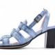 Sale 40% off T-strap sandals - sky blue heel sandals - ankle strap sandals - Handmade by ImeldaShoes