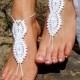 Crochet Barefoot Sandals, Beach Wedding Shoes, Wedding Accessories, Bridal shoes, Nude Shoes, Yoga socks, Foot Jewelry