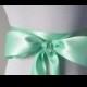 Mint Green Ribbon Sash / Double Faced Ribbon Sash / Bridal Sash  /Bridal  / Mint Green