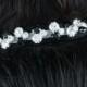 Enchanting Black and Clear Crystal Netted Wedding Headband Hair Piece