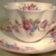 Vintage SHELLEY China Rose Bouquet Fluted CUP and SAUCER