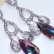 ON SALE 15% OFF Swarovski Crystallized Chandelier Teardrop Earrings Vitrail Light Crystal Bridesmaid Bridal Jewelry, Peacock Earrings, Purpl