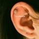 Mini flower cz tragus earring,bridesmaid gift,Single earring,tragus ,Cartilage earring,Screw back,upper ear earring,Helix earring,GJA033