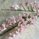 Pale Pink Blush Apricot Blossom Spray Small Twig Silk Flower Twig Branch NOS Millinery for Wedding Hair Crowns Bridal Bouquets Floral Crafts