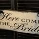 Here Comes the BRIDE Sign/Reversible Options/Photo PropGreat Shower Gift/black/Ivory