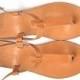 Leather Sandals / Greek Handmade / T-strap women sandal / NEW slim rubber soles