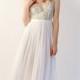 Chiffon And Lace V-Neck Wedding Gown - Maisey