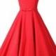 Red Hepburn Style Wedding Dress