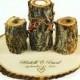 Unity Candle Set with heart and personalized engraving and charm