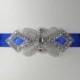 Royal Blue Bridal Sash - Wedding Belt - Bridal Belt - Sash Belt - Rhinestone Wedding Dress Belt - Sapphire Blue Bridal Belt - LINDSAY II