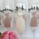 Hand Painted Bridesmaid Champagne Glasses - "PERSONALIZED to Your EXACT DRESSES" - Bridesmaid Wine Glasses - Hand Painted Wine Glasses